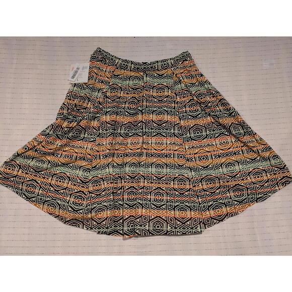 Lularoe Madison Midi Skirt - Colorful Geometric Print - Size L 30x23 Stretch - Picture 7 of 7